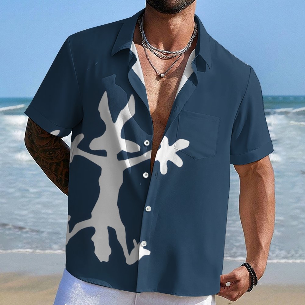 Coyote Splat Hitting Cartoon Print Geek Hawaiian Shirt