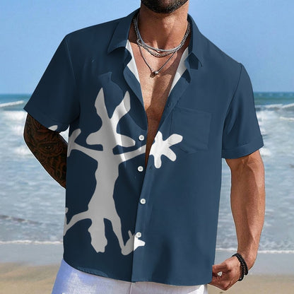 Coyote Splat Hitting Cartoon Print Geek Hawaiian Shirt