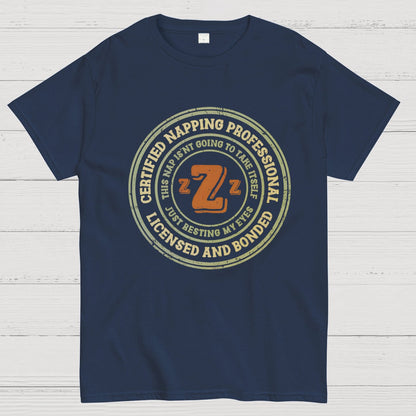 Certified Napping Professional Funny Z Geeky T-Shirt