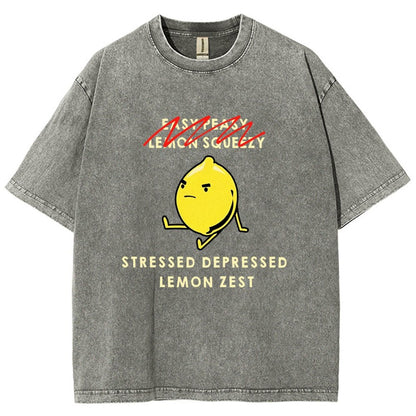 Stressed Depressed Lemon Zest Vintage Distressed T-shirt