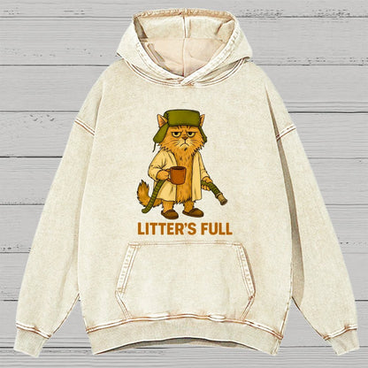 Litter’s Full Cat Vintage Distressed Hoodie