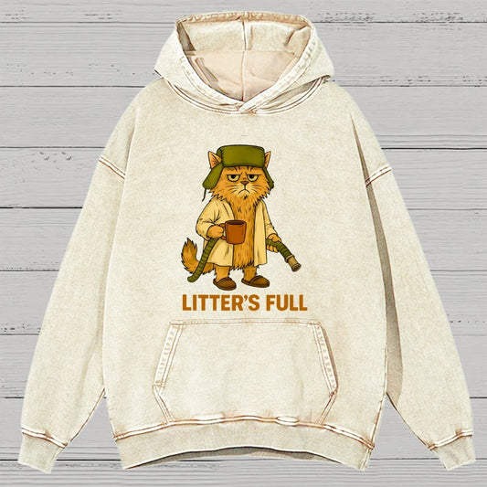 Litter’s Full Cat Vintage Distressed Hoodie