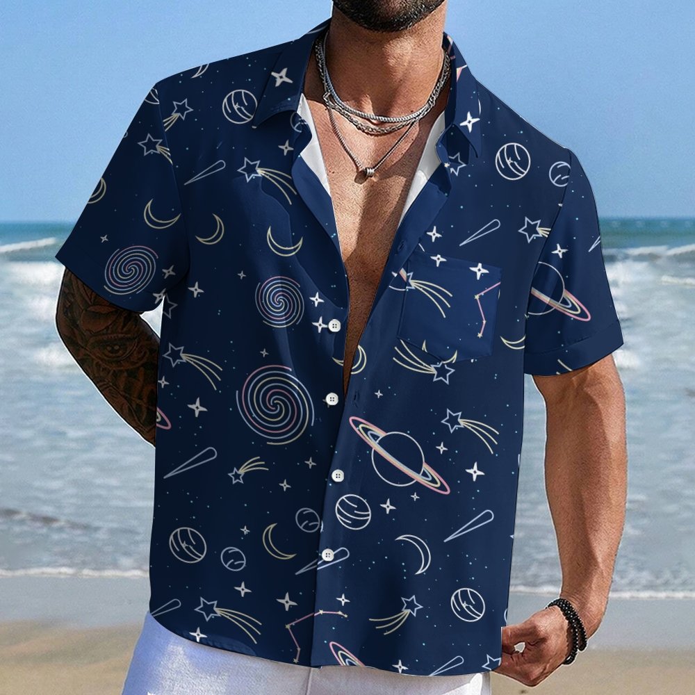 Space Planet Stick Figure Geeky Shirt