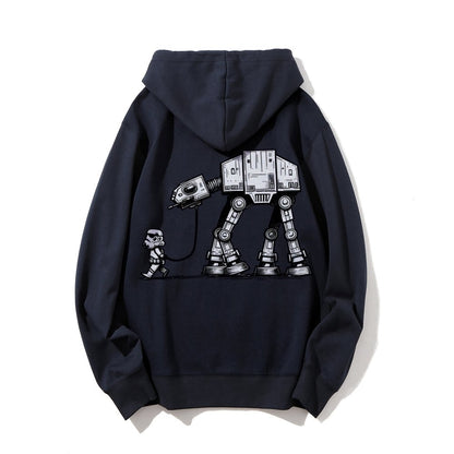 Galactic Robot Dog - Planetary Skirmishes Printed Back Unisex Cotton Hoodie