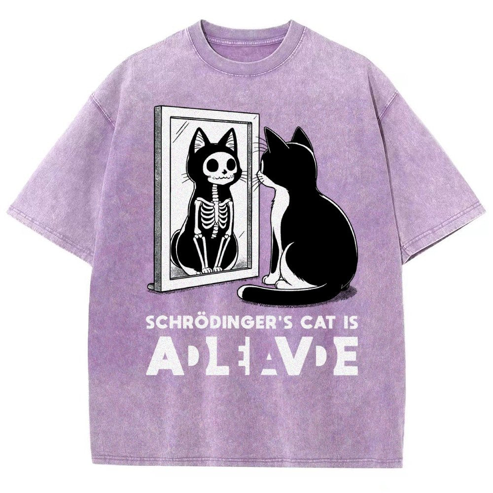 Schrödinger's Cat Alive Dead Vintage Distressed T-shirt