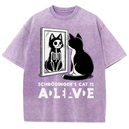 Schrödinger's Cat Alive Dead Vintage Distressed T-shirt