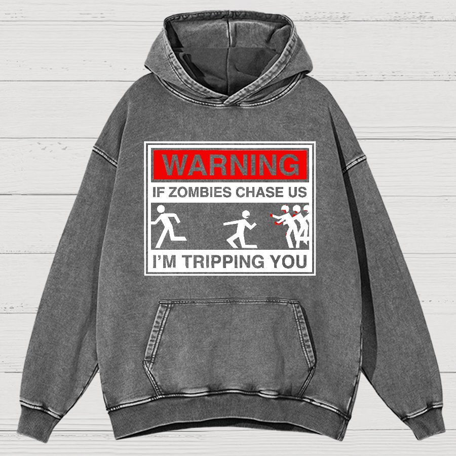 If Zombies Chase Us Vintage Distressed Hoodie