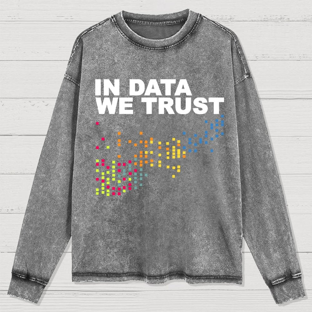 In Big Data We Trust Washed Long Sleeve Tee