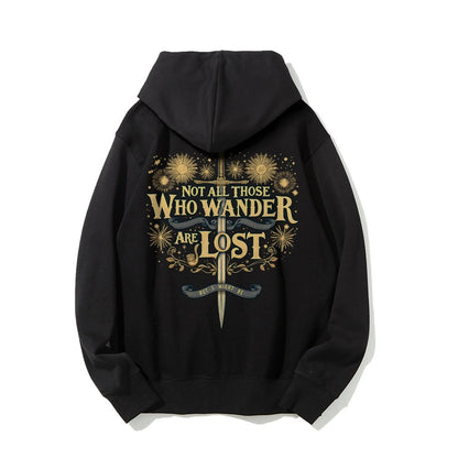 I Might Be Lost Printed Back Unisex Cotton Hoodie