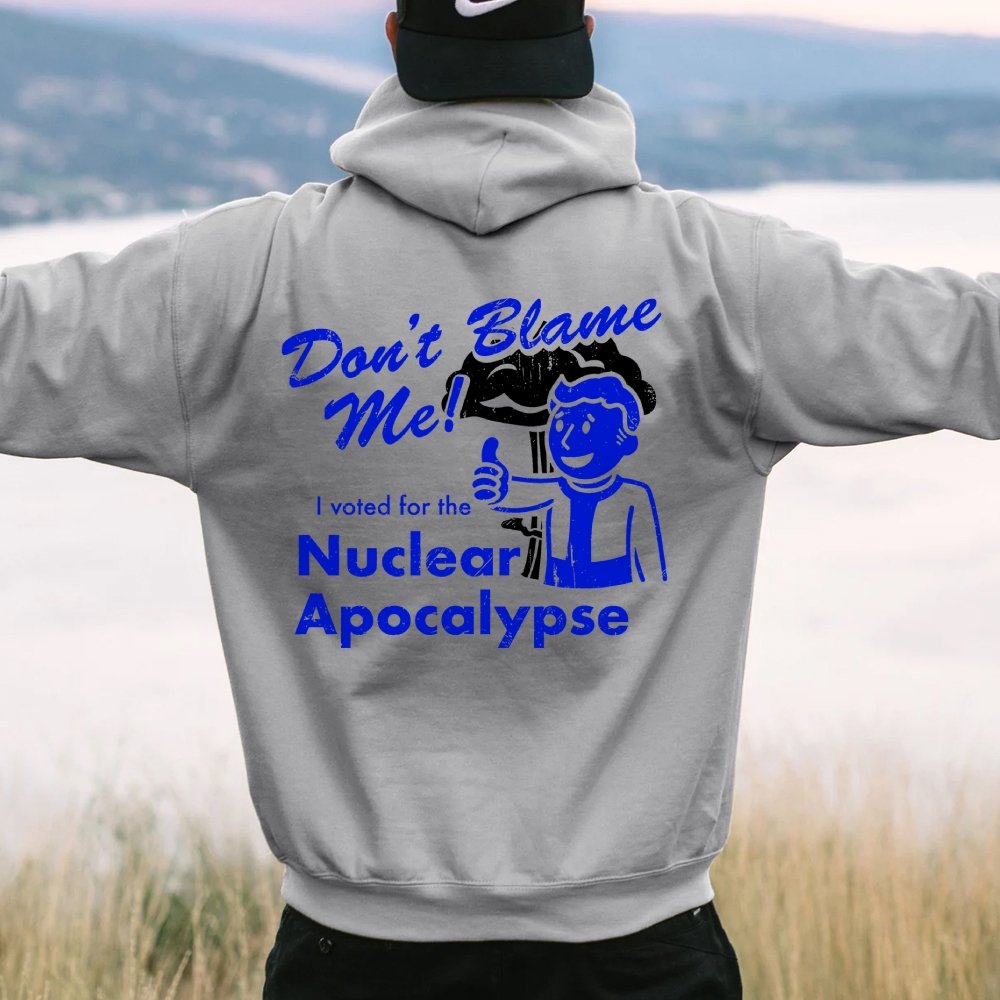 I Voted for the Apocalypse Printed Back Unisex Cotton Hoodie