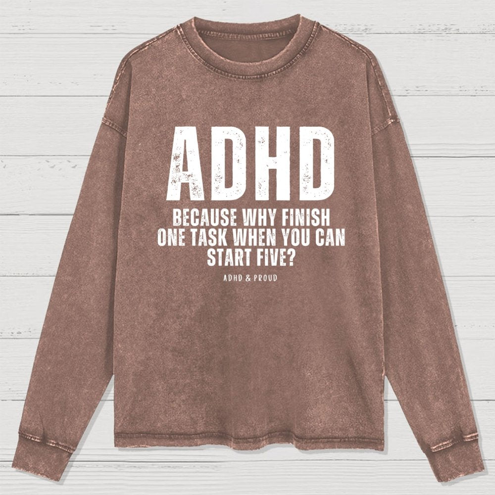 ADHD Washed Long Sleeve Tee