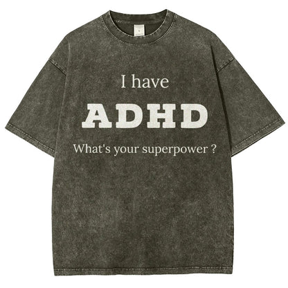 Adhd Is My Superpower Vintage Distressed T-shirt