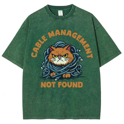 Cable Management Not Found Vintage Distressed T-shirt
