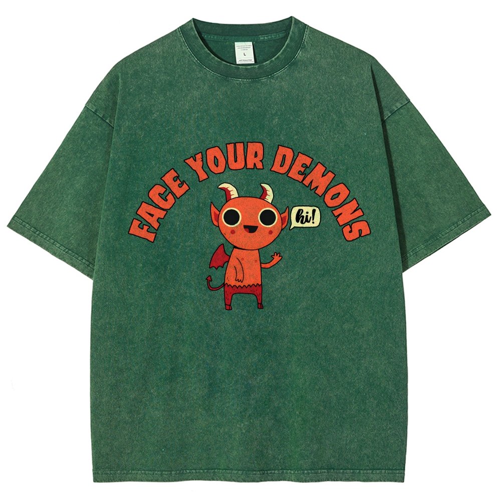Face Your Demons Vintage Distressed T-shirt