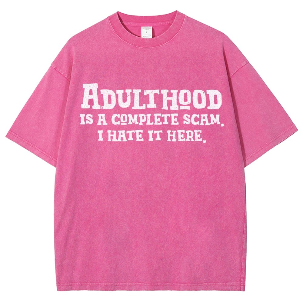 Adulthood Is A Scam Vintage Distressed T-shirt