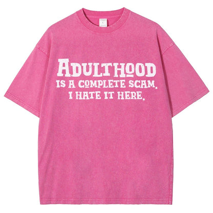 Adulthood Is A Scam Vintage Distressed T-shirt