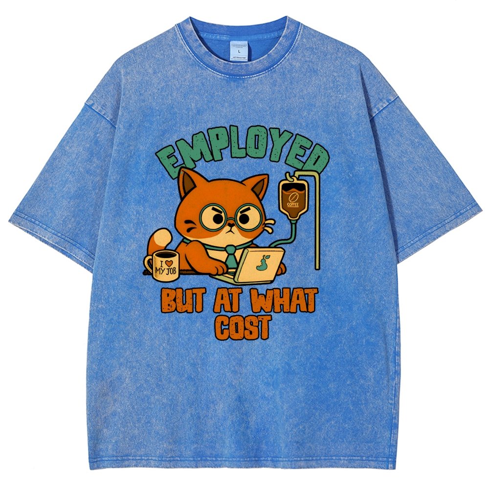 Employed But At What Cost Vintage Distressed T-shirt