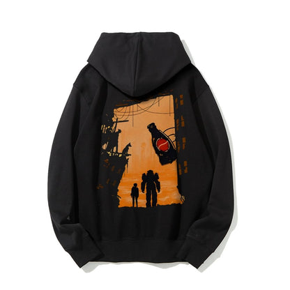 Welcome To This Land Printed Back Unisex Cotton Hoodie