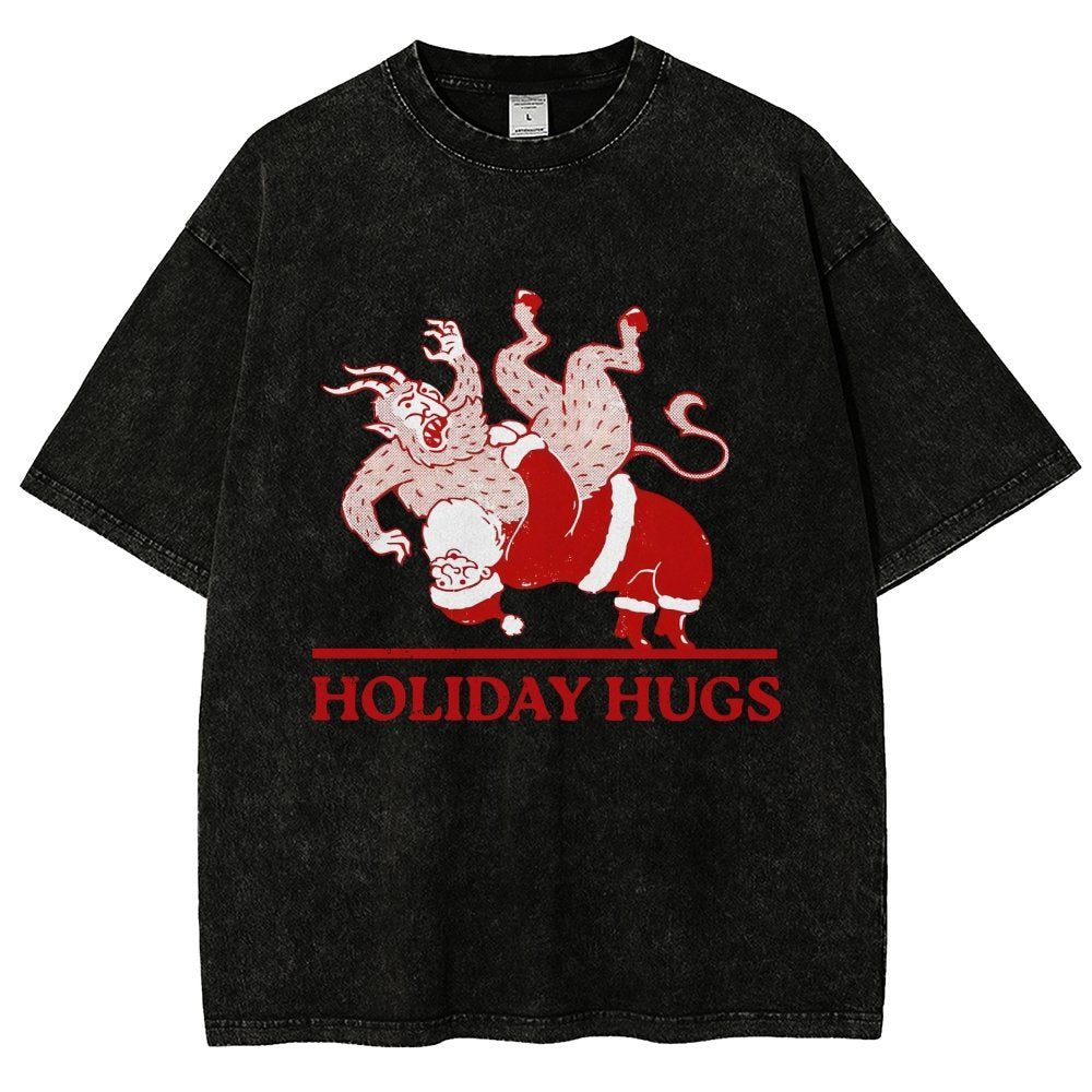 Holiday Hugs Vintage Distressed T-shirt