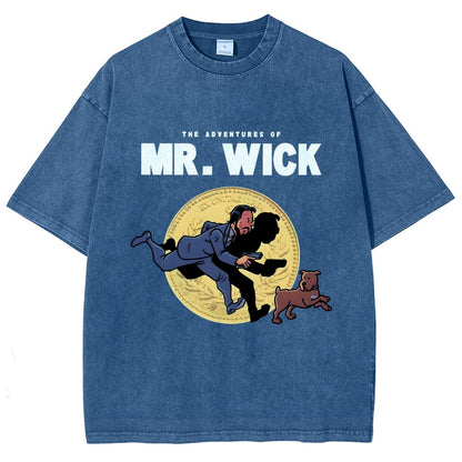 The Adventures of Mr. Wick Vintage Distressed T-shirt