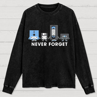 Never Forget Washed Long Sleeve Tee