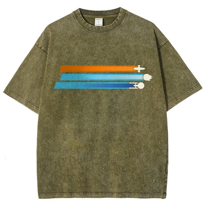 Space Racing Stripes Vintage Distressed T-shirt