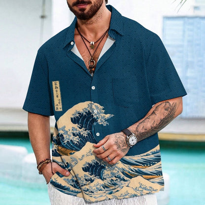 Wave Off Kanagawa  Geek Hawaiian Shirt