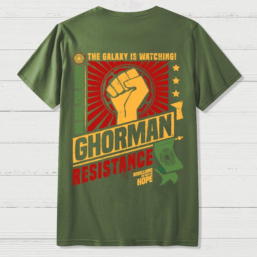 Galactic Resistance Back Printing Geek T-Shirt