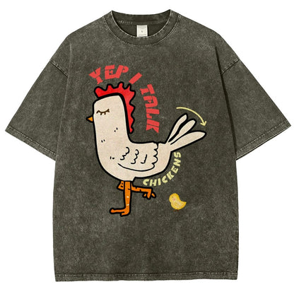 Best Yep I Talk To Chickens Vintage Distressed T-shirt