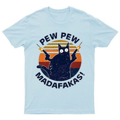 Pew Pew Madafakas Cat Nerdy T-Shirt
