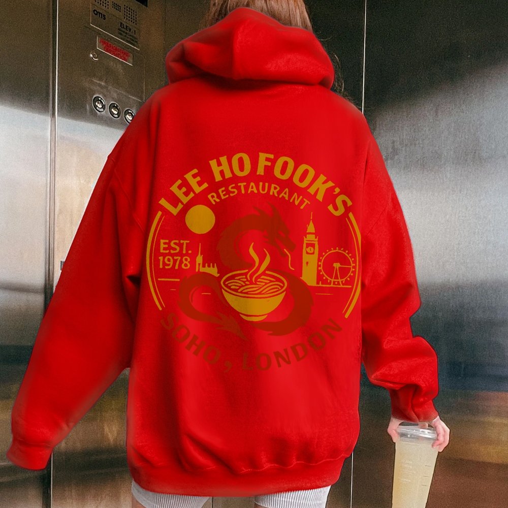 Lee Ho Fooks Printed Back Cotton Hoodie