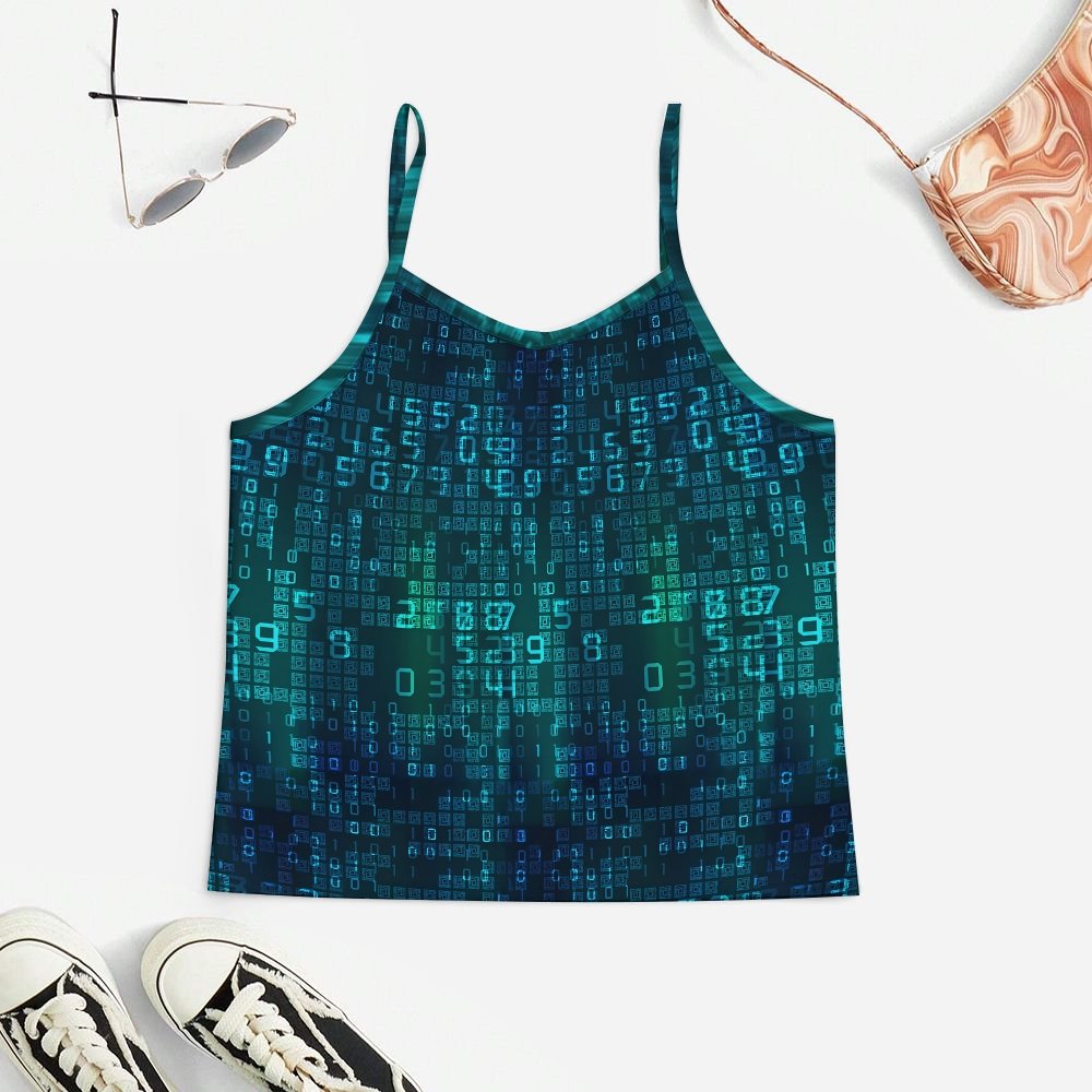 Technology And Digital Women's Geek Suspender Cami Set