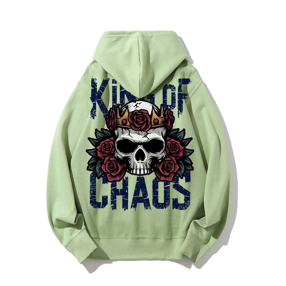 King Of Chaos Printed Back Cotton Hoodie