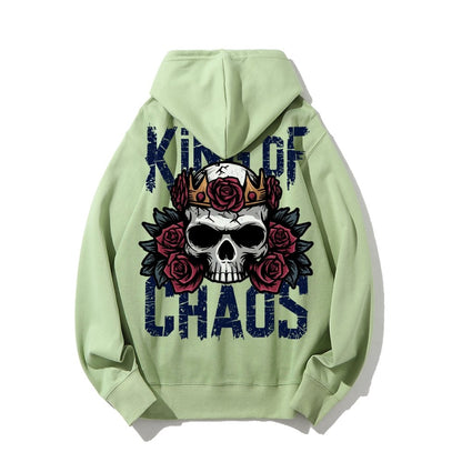King Of Chaos Printed Back Cotton Hoodie