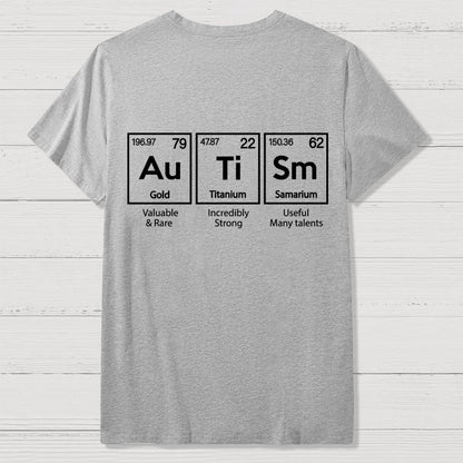 Autism Awareness Elements Periodic Back Printing Geek T-Shirt