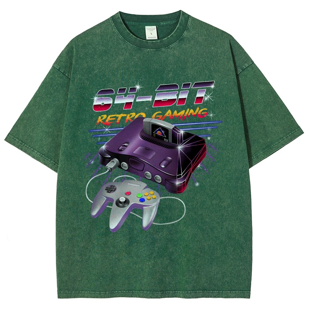 '64-Bit Retro Gaming Vintage Distressed T-shirt