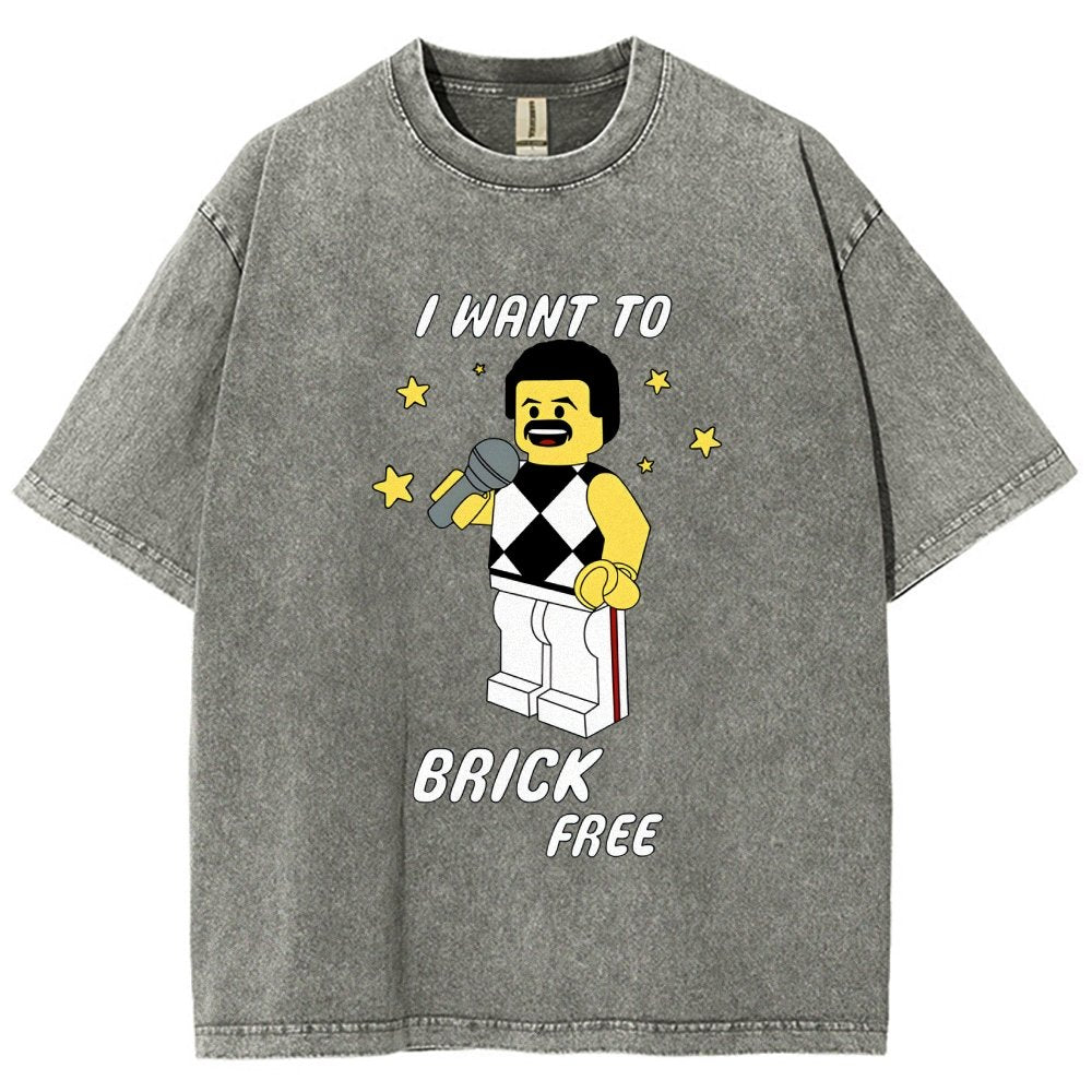 I Want To Brick Free Vintage Distressed T-shirt
