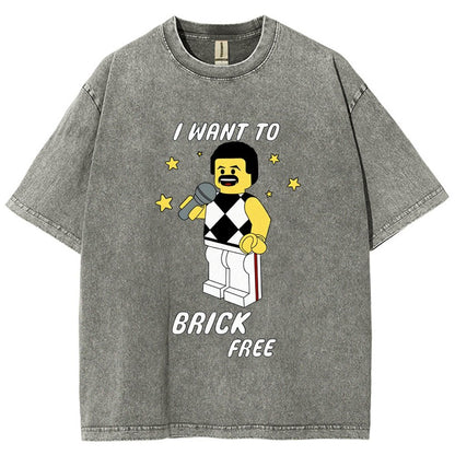 I Want To Brick Free Vintage Distressed T-shirt
