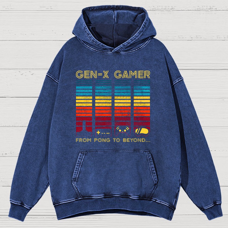 Gen-X Gamer Vintage Distressed Hoodie