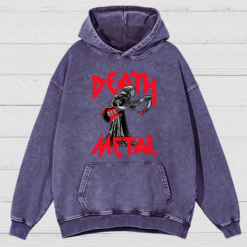 Death Metal Vintage Distressed Hoodie