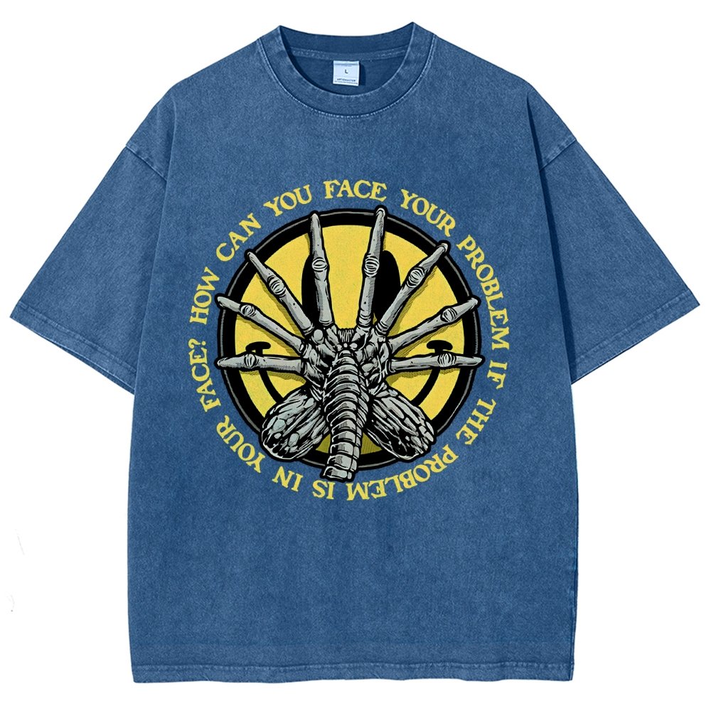 Face Problem Vintage Distressed T-shirt