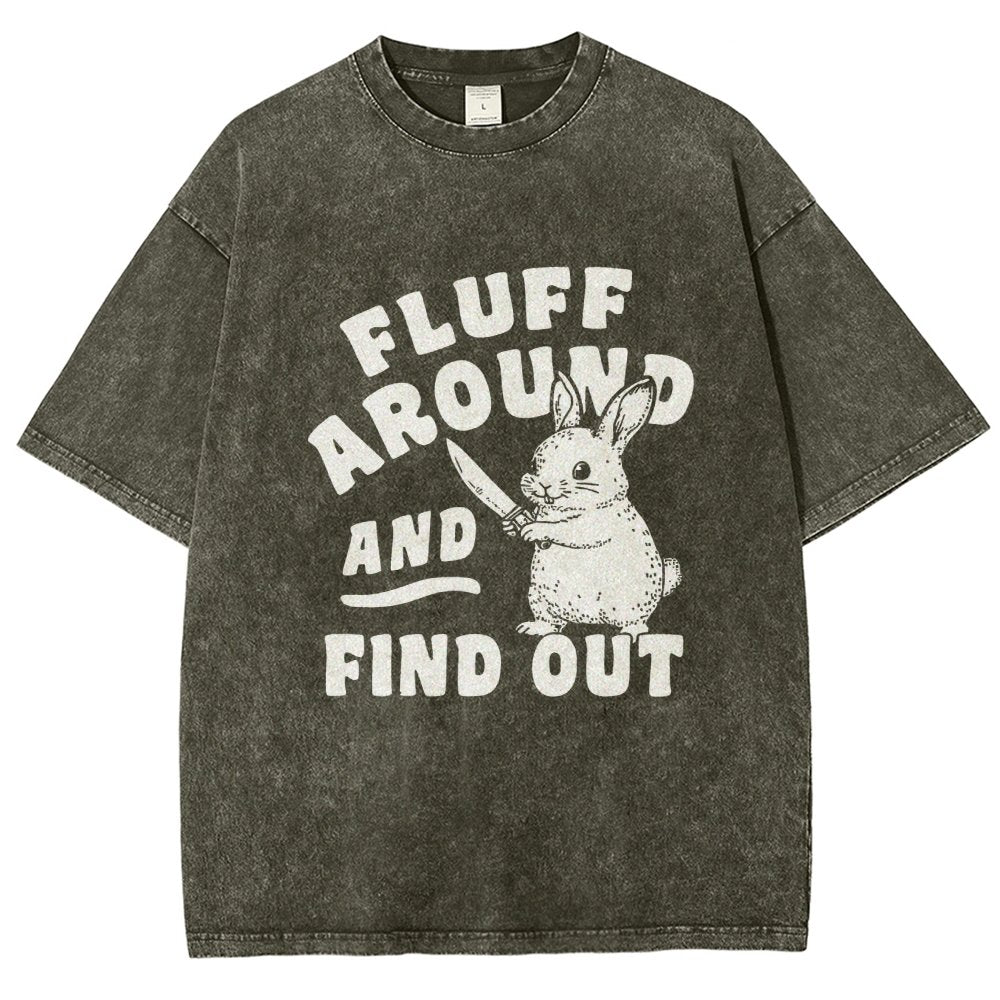 Fluff Around And Find Out Rabbit Vintage Distressed T-shirt