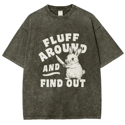 Fluff Around And Find Out Rabbit Vintage Distressed T-shirt