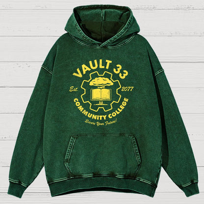 Community College Vintage Distressed Hoodie