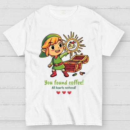 You Found Coffee All Hearts Restored  Funny Gaming Geek T-Shirt