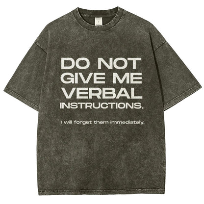 Funny ADHD Don’t Give Me Verbal Instructions Vintage Distressed T-shirt