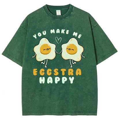 You Make Me Eggstra Happy Vintage Distressed T-shirt