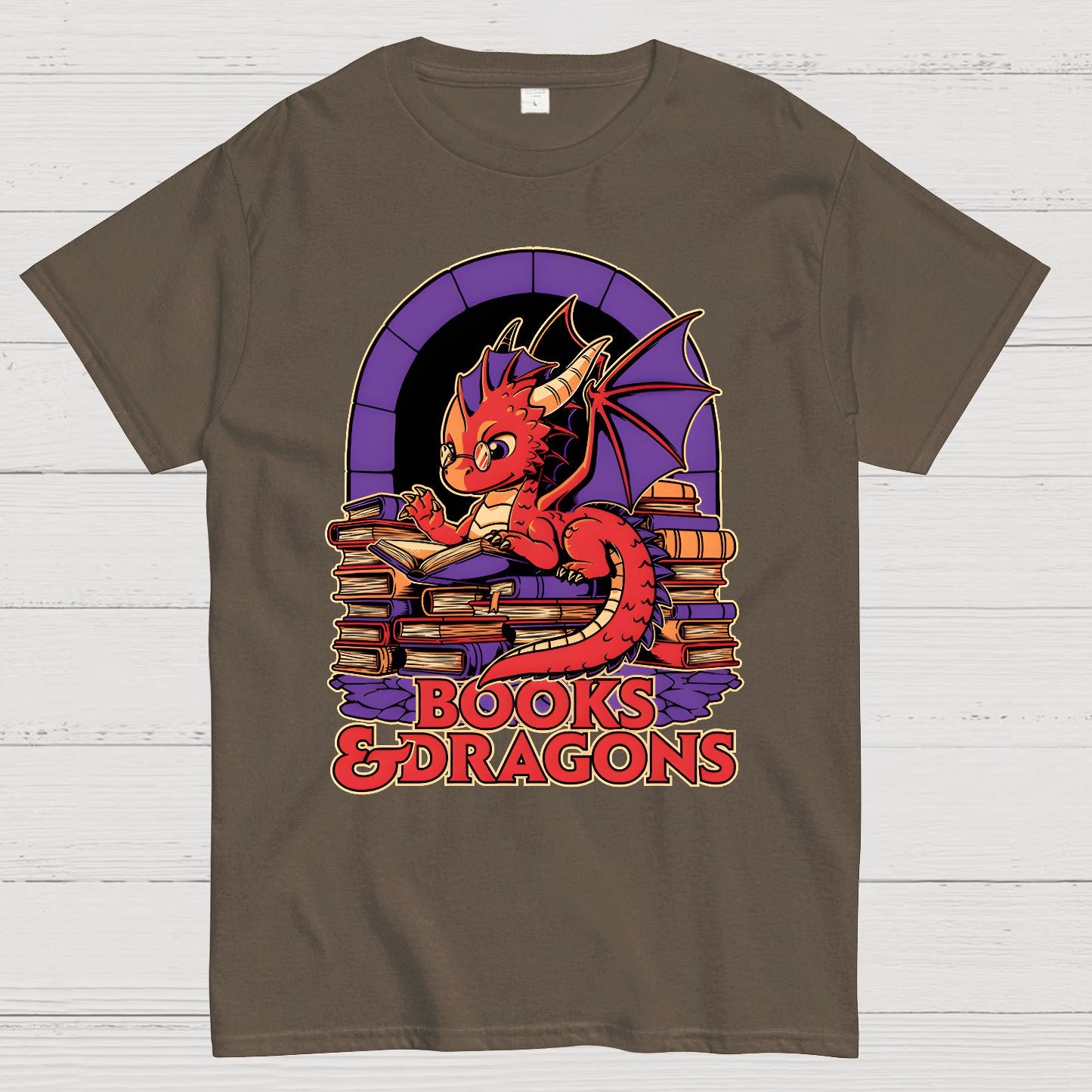 Books and Dragons Geek T-Shirt
