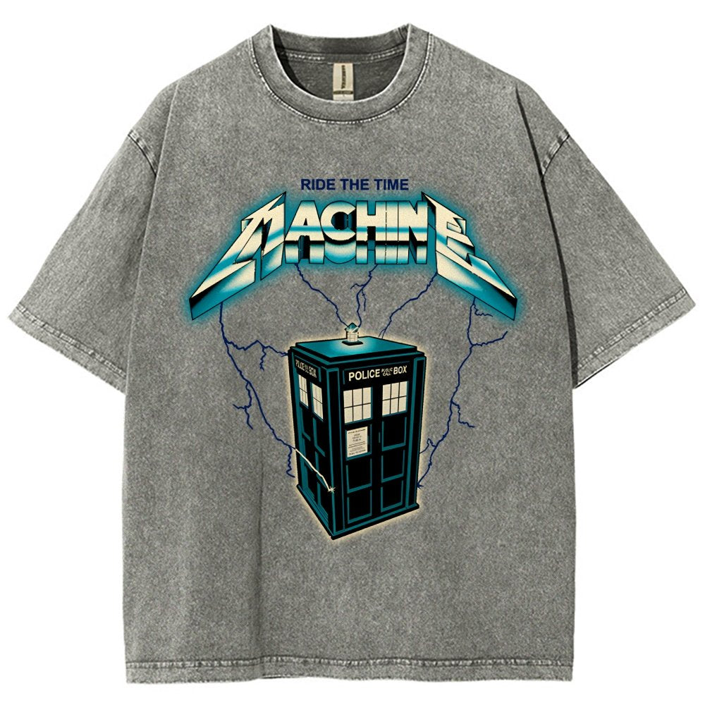 Ride the Time Machine Vintage Distressed T-shirt