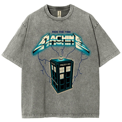 Ride the Time Machine Vintage Distressed T-shirt